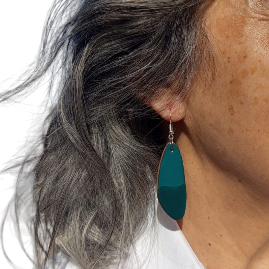 Pendientes alargados verde esmeralda (dos tonos)