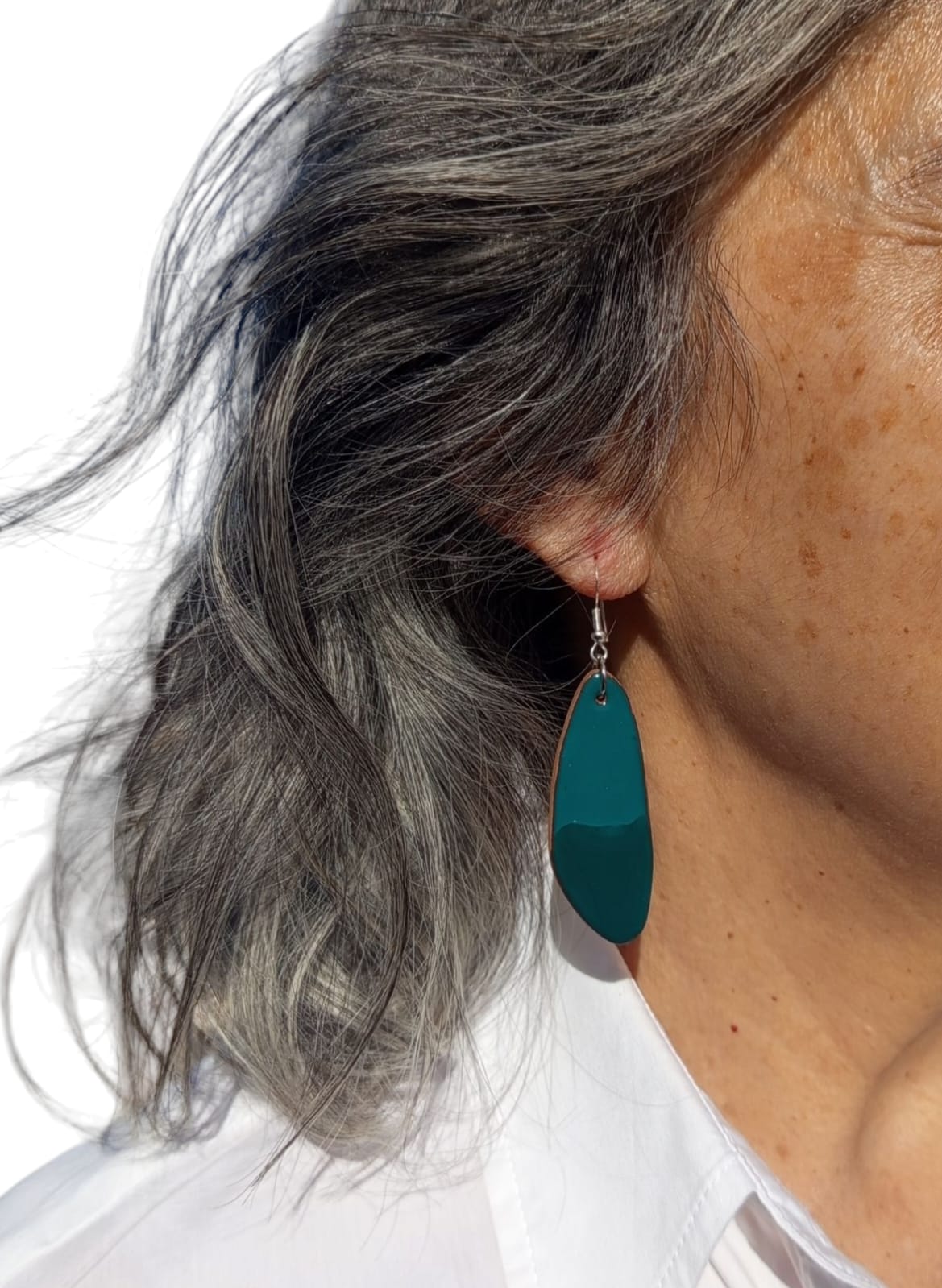 Pendientes alargados verde esmeralda (dos tonos)