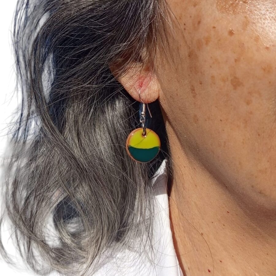 Pendientes redondos pequeños pistacho y verde