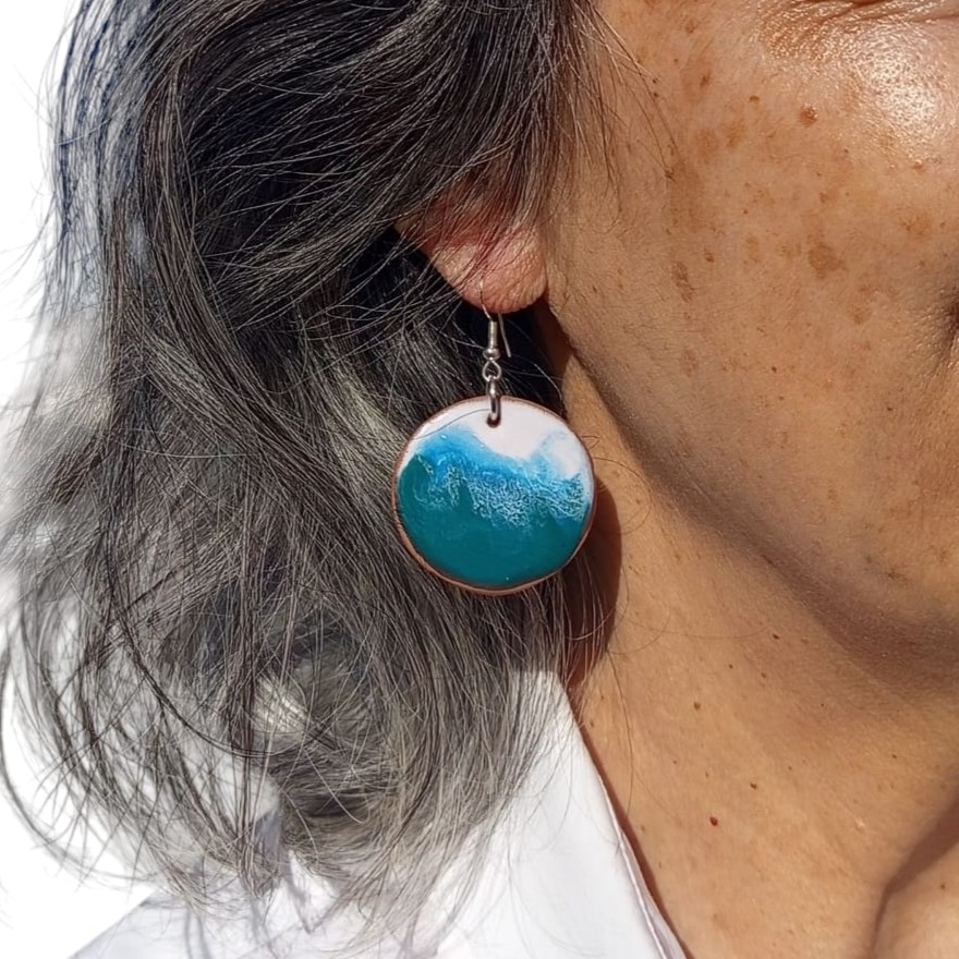 Pendientes redondos grandes del mar