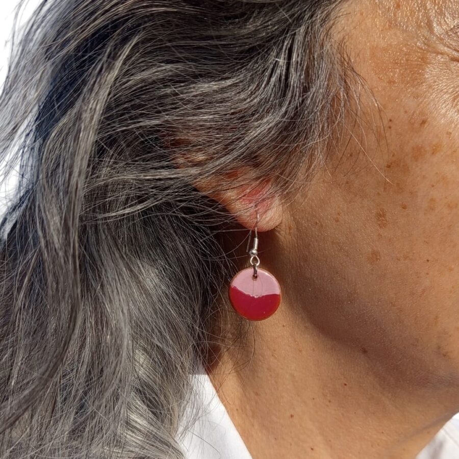 Pendientes redondos rosa